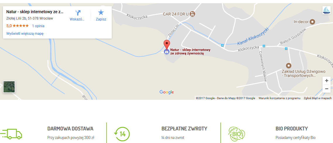 zaimplementowana mapa Google