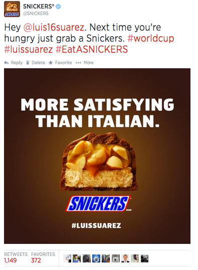 Real time marketing - snickers